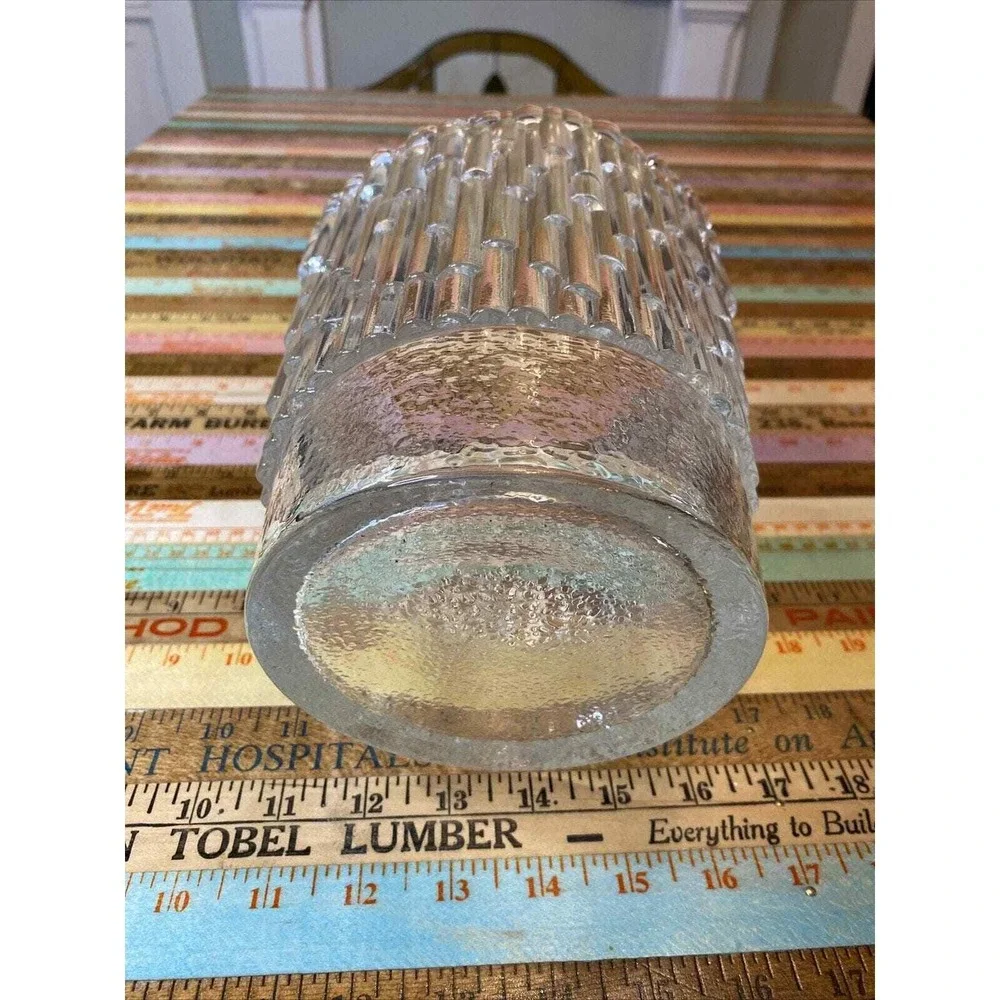 Vintage Champagne Bucket ICE Bucket Glass Fenton Kelonia Vase Bamboo Wedding MCM